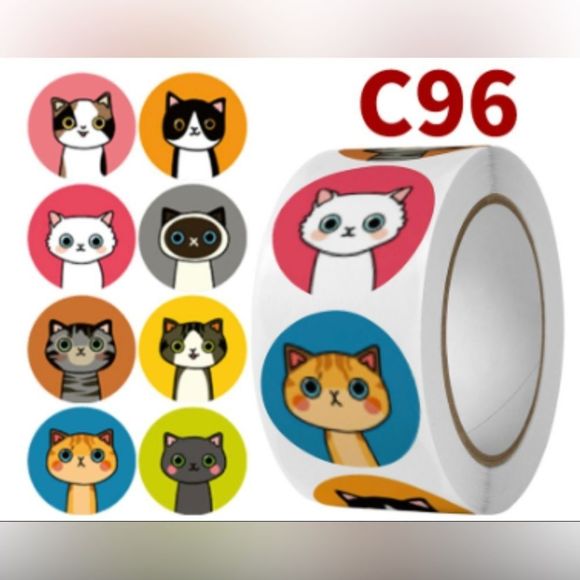 Other - 500pcs/roll Lovely Cat Stickers for kids classic toys sticker reward sticker